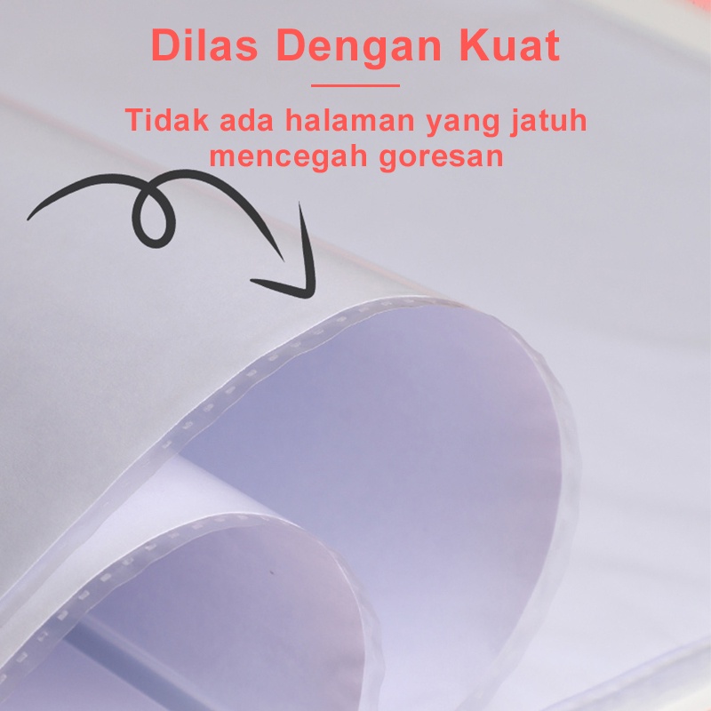 Deli Clear Holder A4 Map Dokumen File Map Folio Plastik 60 Lembar Lucu Doodle Organizer Display Book