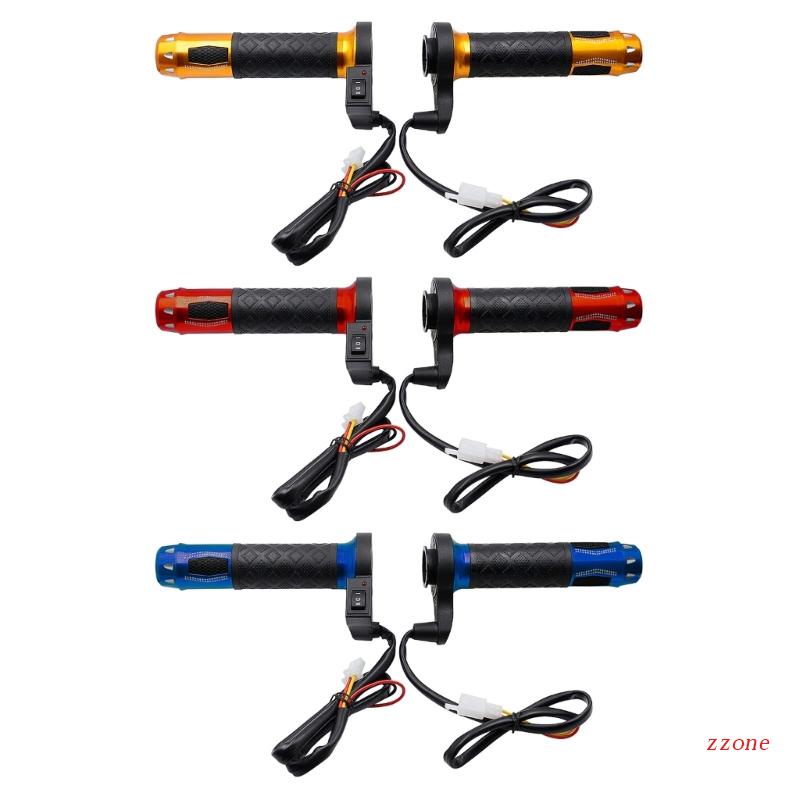Zzz 1 Pasang Grip Stang Motor Elektrik 22mm (7 / 8 &quot;) Dengan Penghangat Adjustable