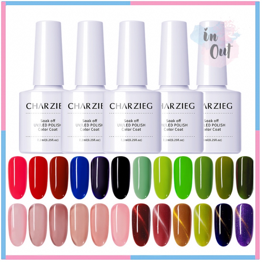 Charzieg Soak Off UV/LED Nail Polish Color Coat / Kutek kuku Nail Art / cat kuku kutek halal KU034