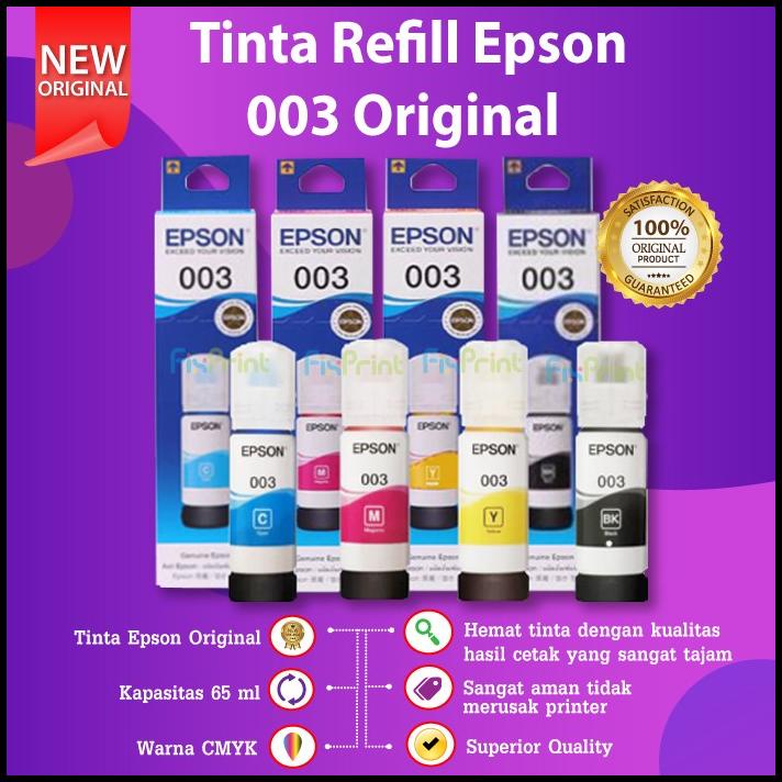 Tinta Epson 003 Black Original Ori Hitam Resmi Printer L3110 L1110