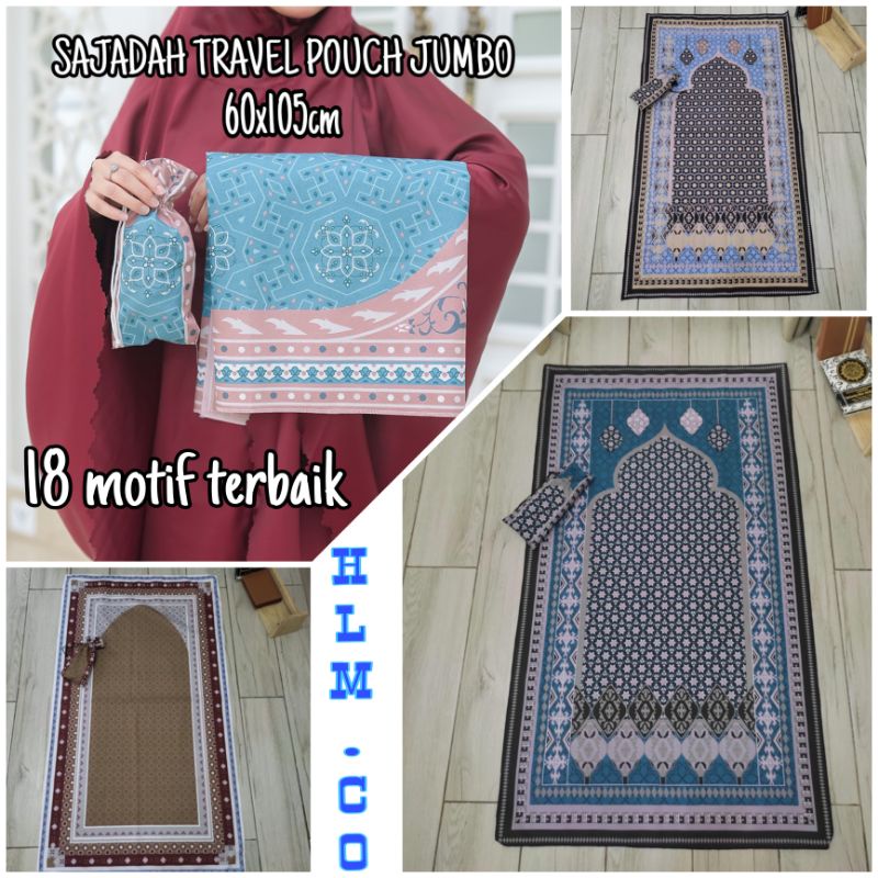 SAJADAH TRAVEL/SAJADAH TRAVELING JUMBO POUCH/SAJADAH SOUVERNIR UMROH/GROSIR SAJADAH