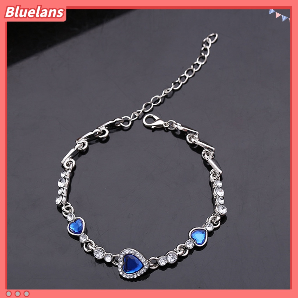 Bluelans Bracelet Rhinestone Stylish Alloy Heart Decoration Bracelet