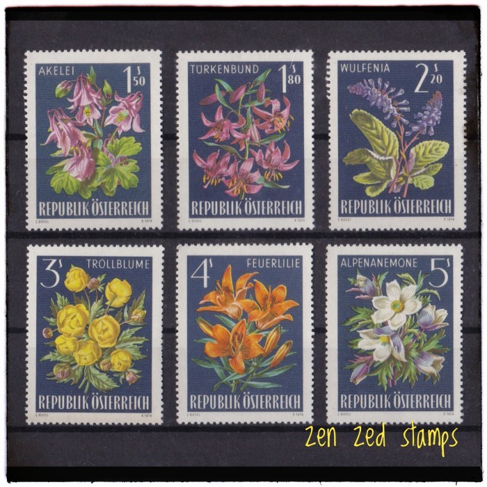

0697 Prangko Austria 1966 Flowers 6v Mnh