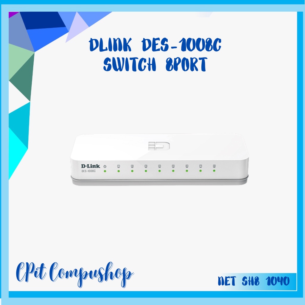 D-LINK DES-1008C Switch 8 port, Dlink 8 port desktop switch hub