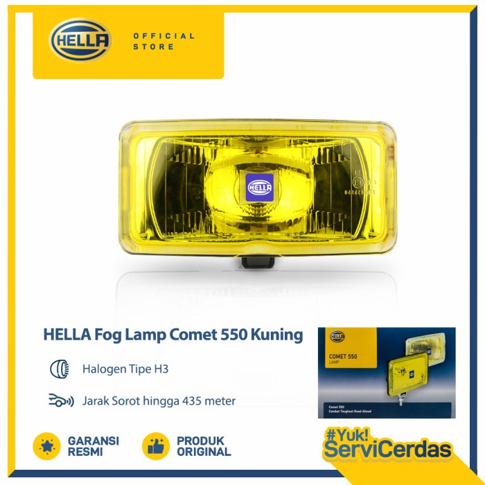 HELLA Fog Lamp Comet 550 Yellow / Kuning - Lampu Kabut Mobil