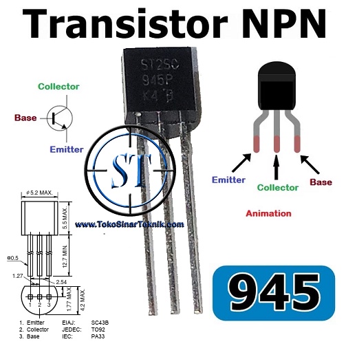 x10 SC945 SC 945 ST2SC 2SC945P C 945P C945P General Purpose Transistor NPN Silicon Isi 10 Pcs