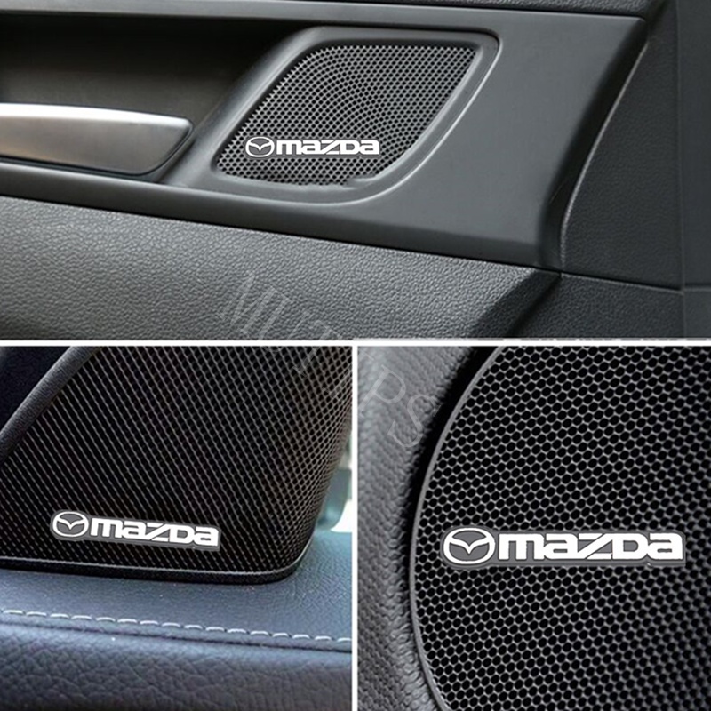 Mazda 4Pcs Sticker Dekorasi Speaker Mobil Bahan Alloy Untuk CX8 CX3 Mazda2 6 5 bl gh gp 2 3 CX5 CX30