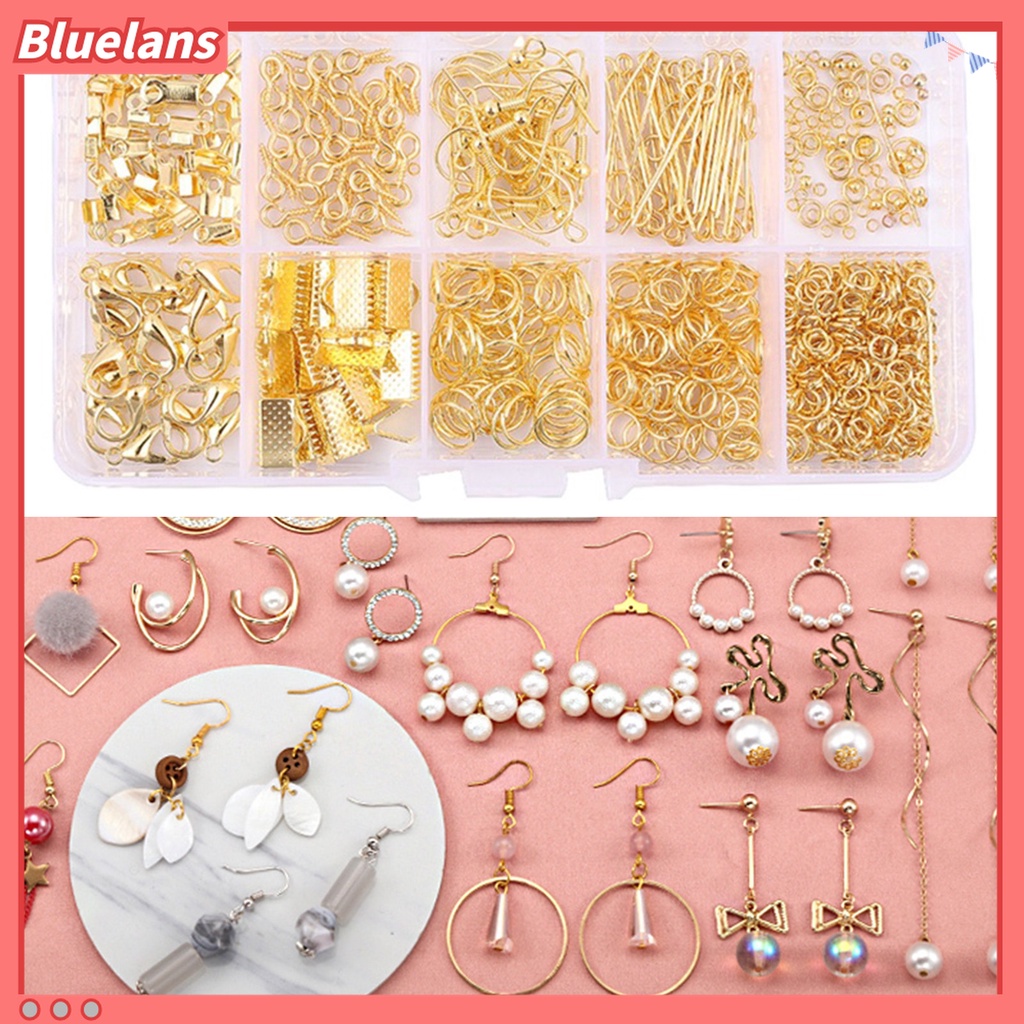 710pcs / Set Perlengkapan Pembuatan Perhiasan Dengan Kait Temuan Bahan Logam Untuk Rumah