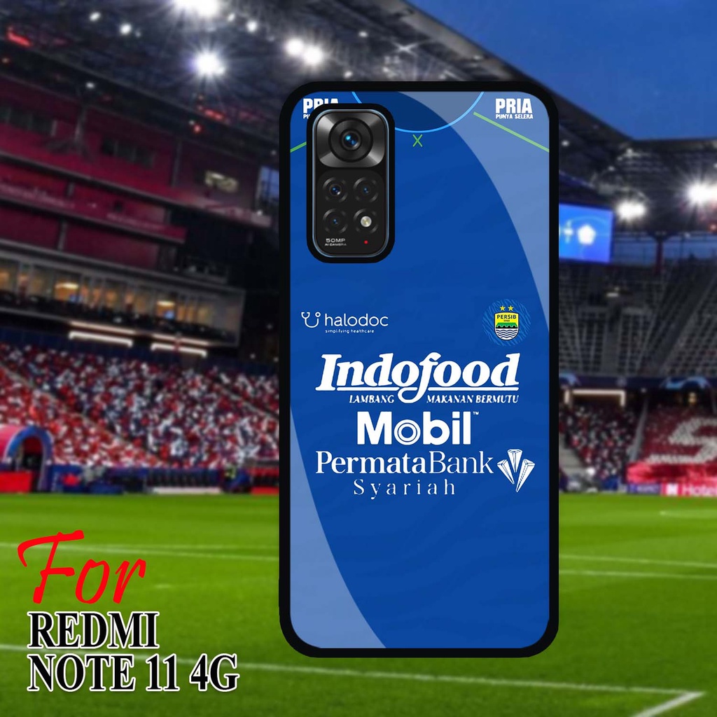 Case Kilau Redmi Note 11 4G | Casing Hp Glossy | Motif Persib