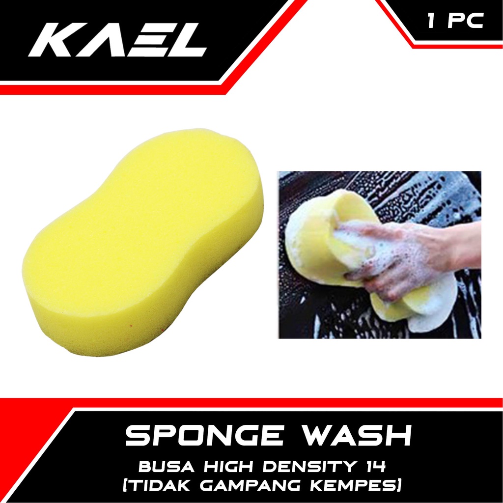 Sponge Wash High Quality Busa Cuci Motor-Mobil-dll Bentuk 8 Kuning Piring-Gelas-dll Serbaguna High Density Tidak Mudah Kempes Spon-Spons