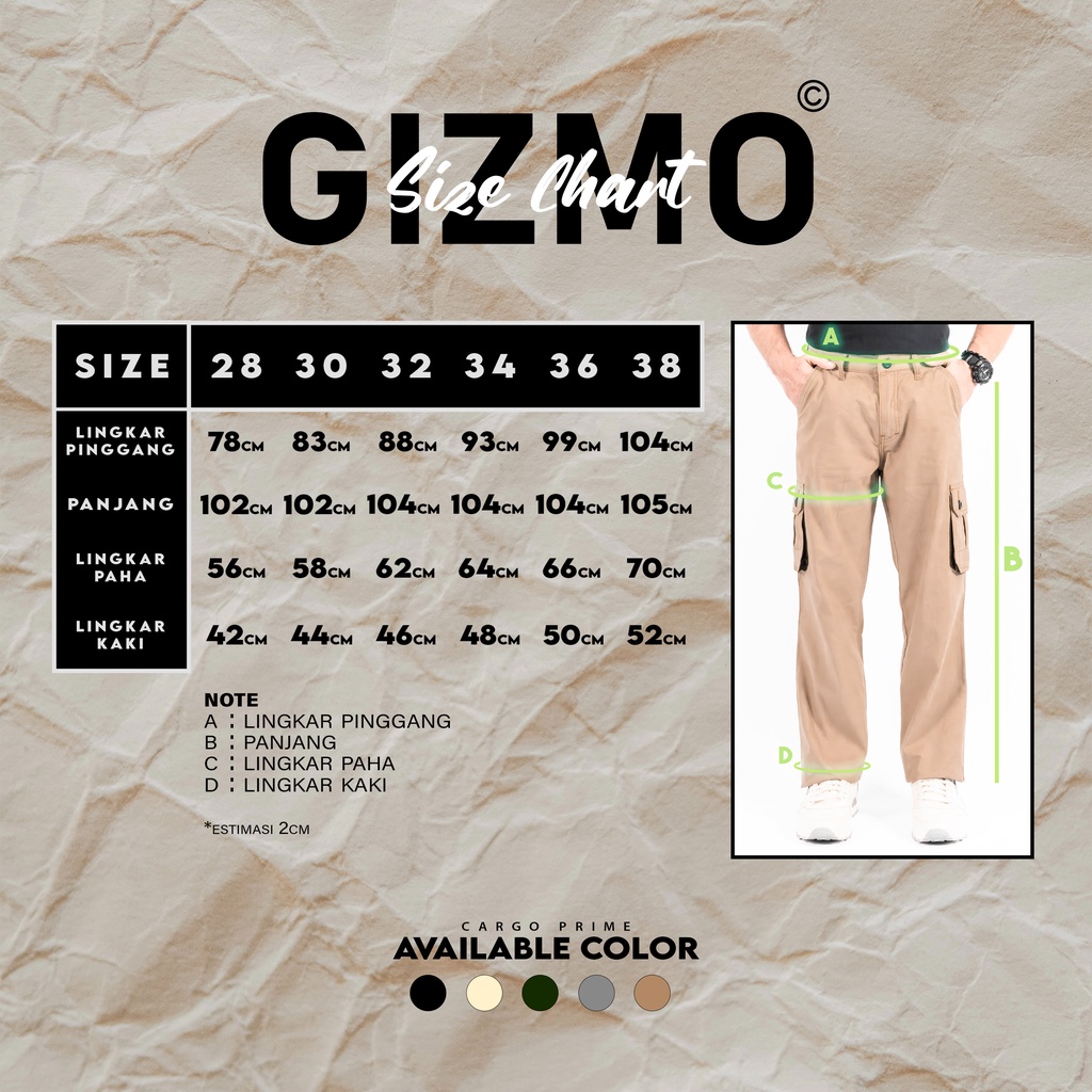 Gizmo Celana Cargo Panjang Prime Mocca