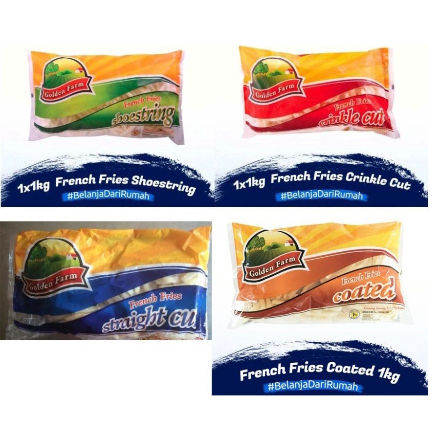 

Golden Farm French Fries Shoestring 1kg 1000gram kentang goldenfarm
