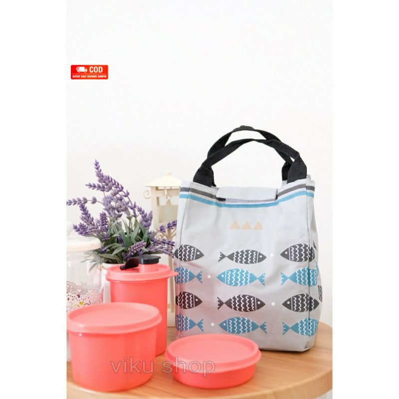 Tas Bekal Cooler Bag Anak Motif Ikan Travel Karakter Tahan Panas