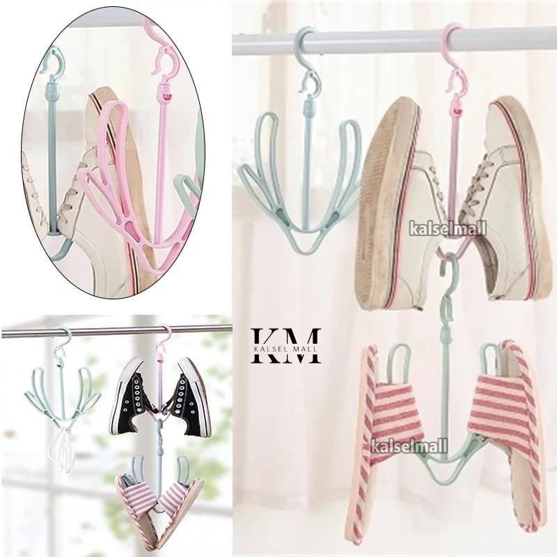 Hanger Gantungan Sepatu &amp; Sandal Penggantung Pengering Jemuran Sendal Shoes Dry Hanger Kaos Kaki Tas ART29