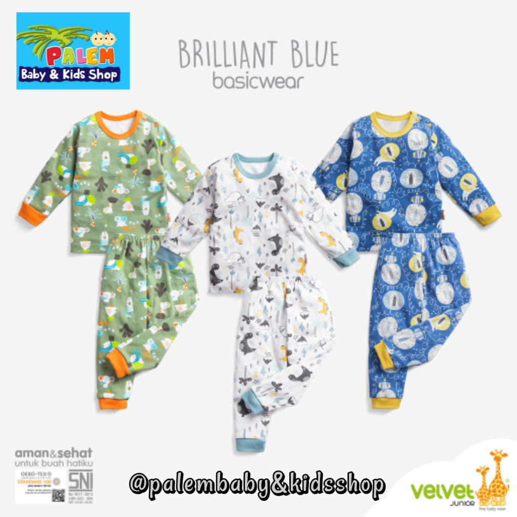 3pcs setelan Velvet junior oblong panjang/piyama baby S,M,L.LB,XL,XXL