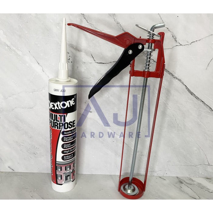 Lem Material Dextone Lem Silicone Sealant / Lem Kaca Akuarium + Alat Tembak