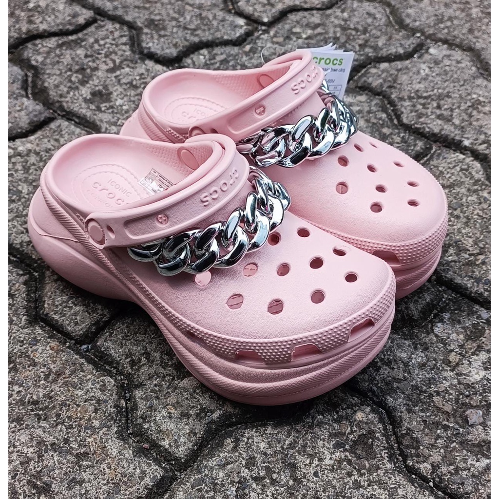 Crocs Classic Bae Clog Chain Embellished / Sandal wanita Crocs classic bae platform by rante / Crocs bae rante / Crocs Bae