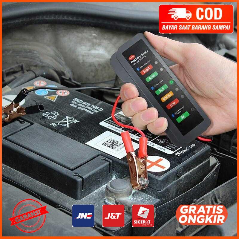 Tester Baterai Digital Diagnostik Mobil 12V 6 LED AHX009