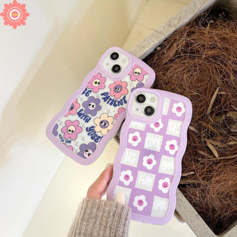 Soft Case TPU Motif Smiley Bunga Untuk iPhone 6 6s 7 8 Plus 11 12 13 14 Pro MAX 14 Plus XR X XS MAX SE 2020