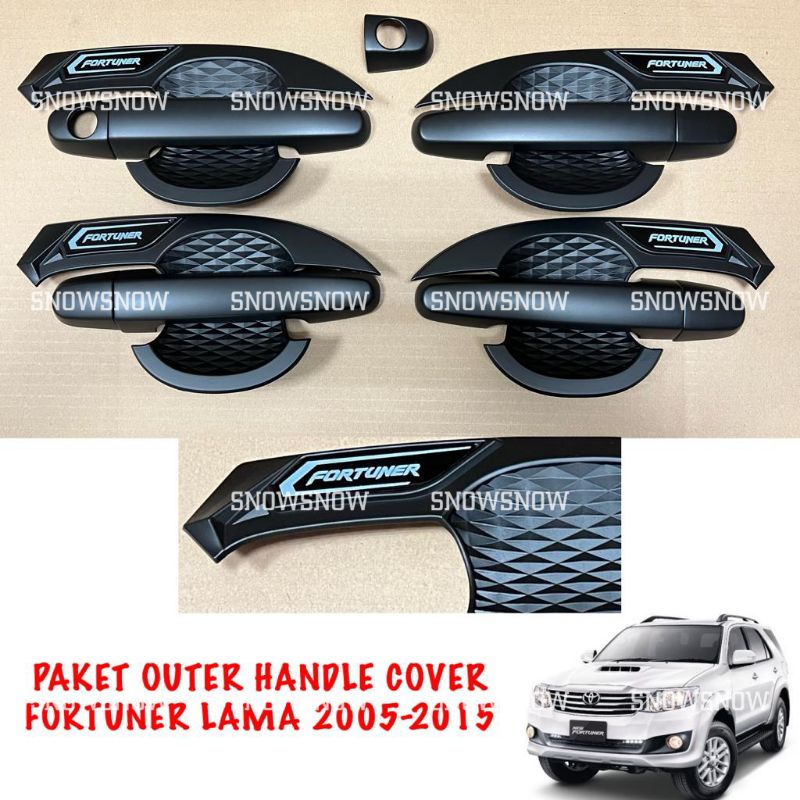 Paket Outer Handle Cover Fortuner Lama Old 2005 2010 2014 2015 Sporty Hitam