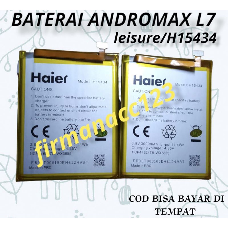 BATERAI ORIGINAL ANDROMAX TANAM L7 LEISURE/H15434 KAPASITAS 3000MAH