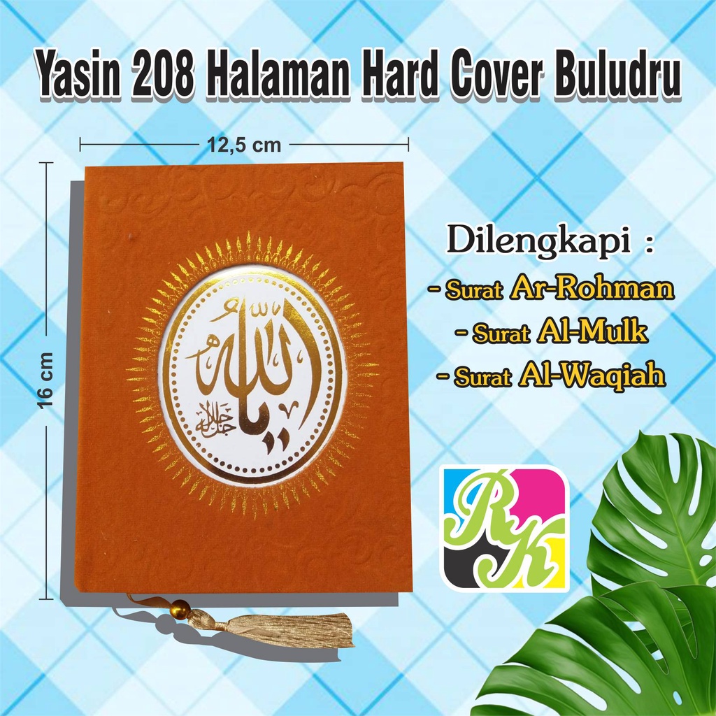 Cetak Yasin Dan Tahlil Hard Cover Buludru Isi Bahan HVS 208 Halaman Dilengkapi Sisipan