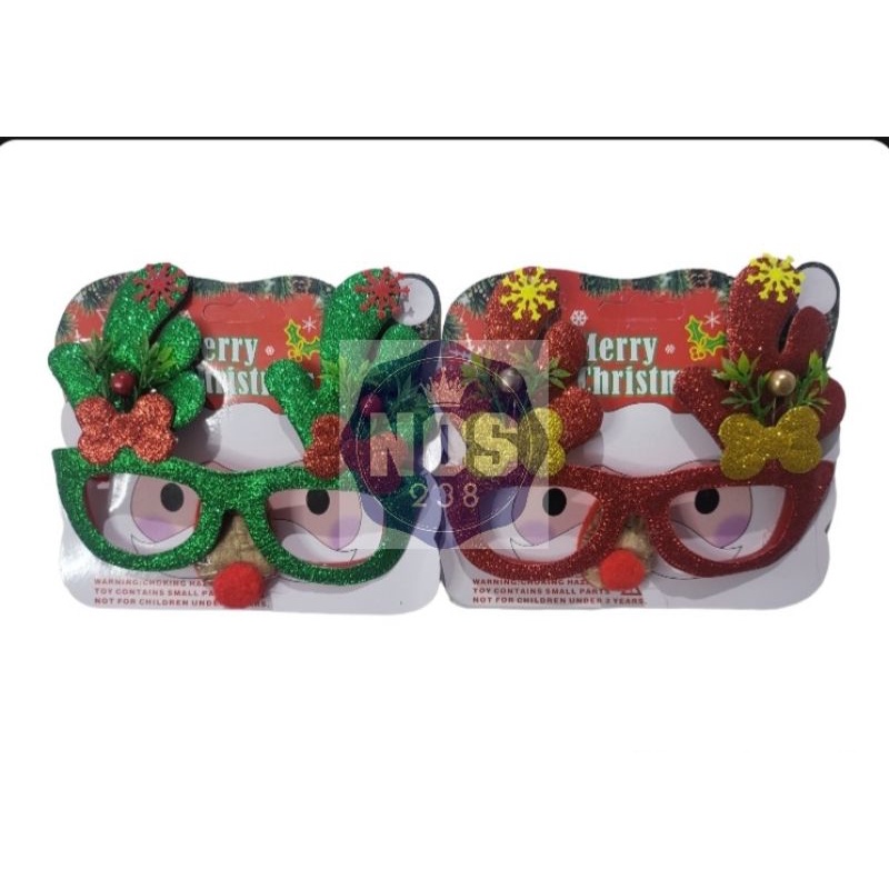 Kacamata Natal Merry Christmas / Kacamata Tanduk Natal