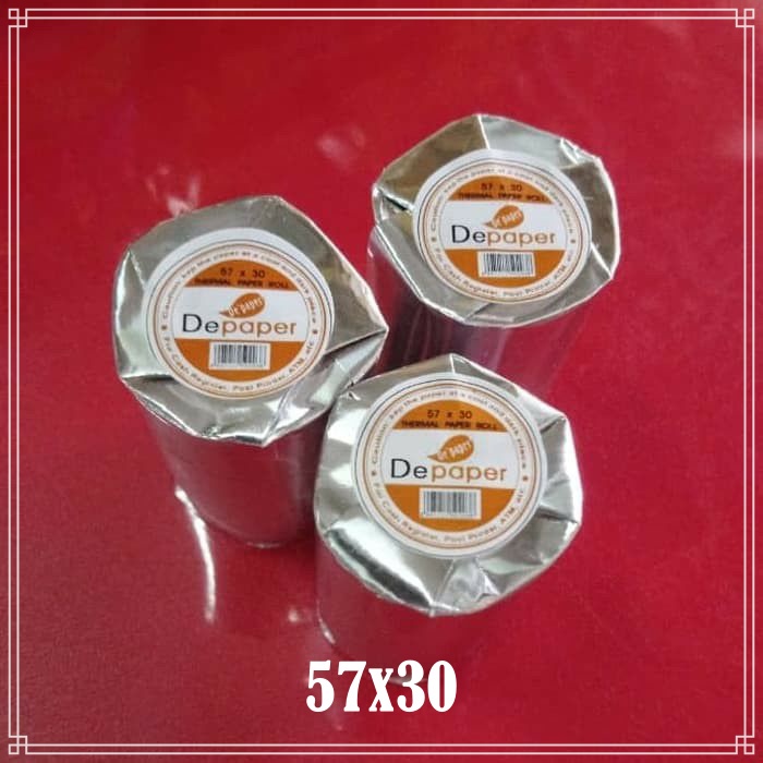 

Kertas Struk Kasir Thermal Paper Roll Depaper 57x30 - promo