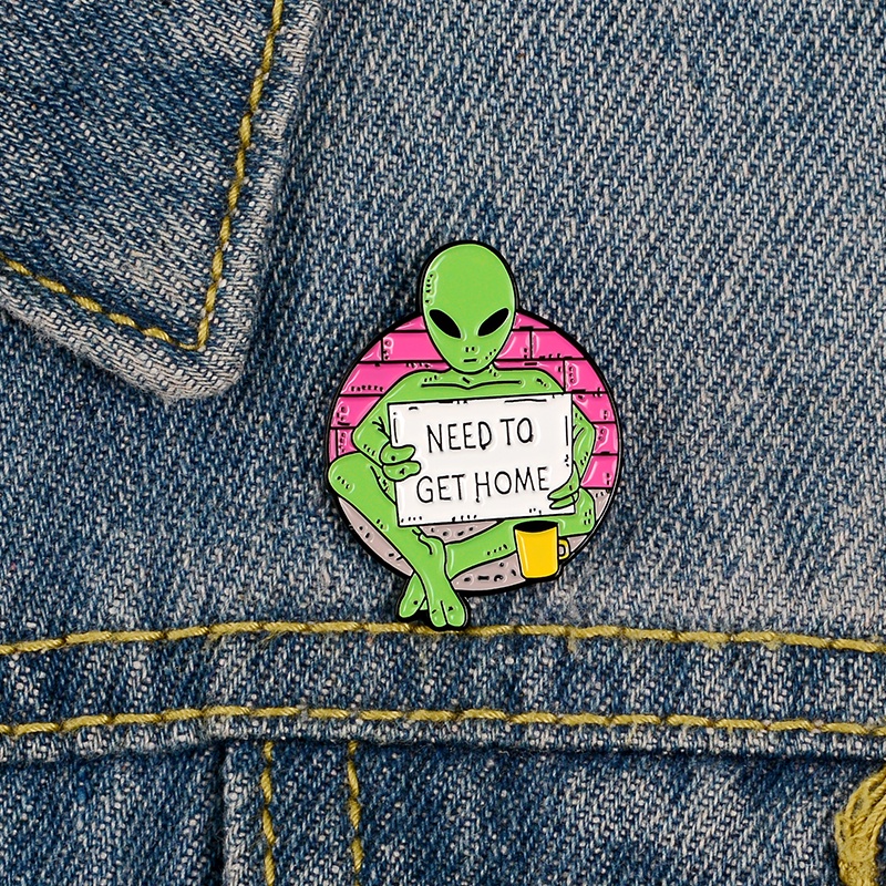 Bros Pin Enamel Bentuk Alien Untuk Hadiah Anak