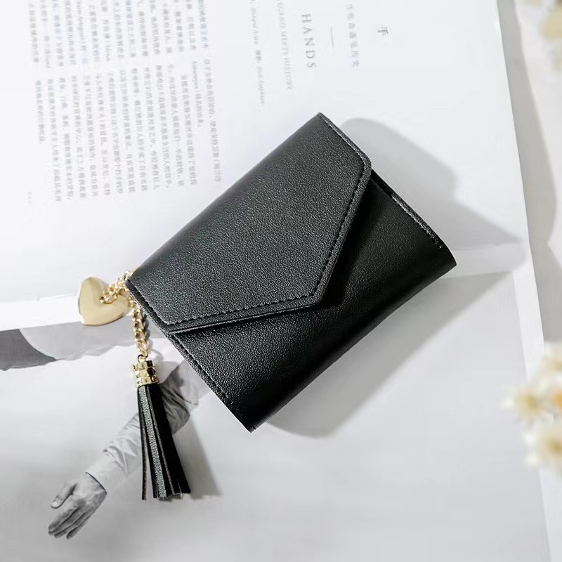 Dompet Wanita Lipat Gantungan Love Dompet Wanita Simple #8602