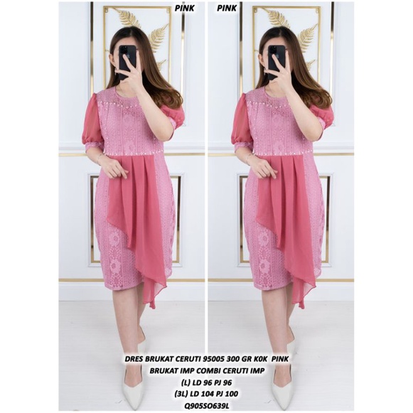 Dress Brukat Ceruty 9500 (ld 96 &amp; ld 104)