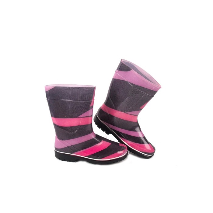 Sepatu Boot Anak AP BOOTS 2012 Mixed Black Fuxia - Sepatu Boot Karet