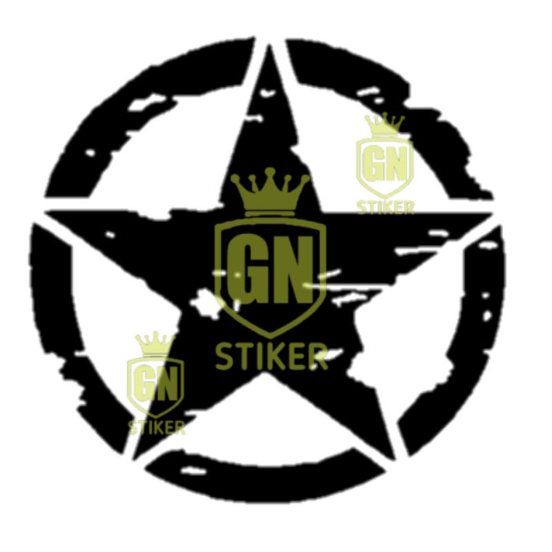 STIKER CUTTING BINTANG B BIAT KAP/PINTU MOBIL DLL