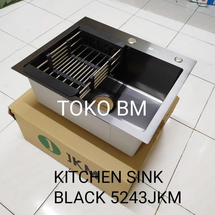 kitchen sink jkm 5243 hitam doff/sink jkm 5243 black stainless sus 304