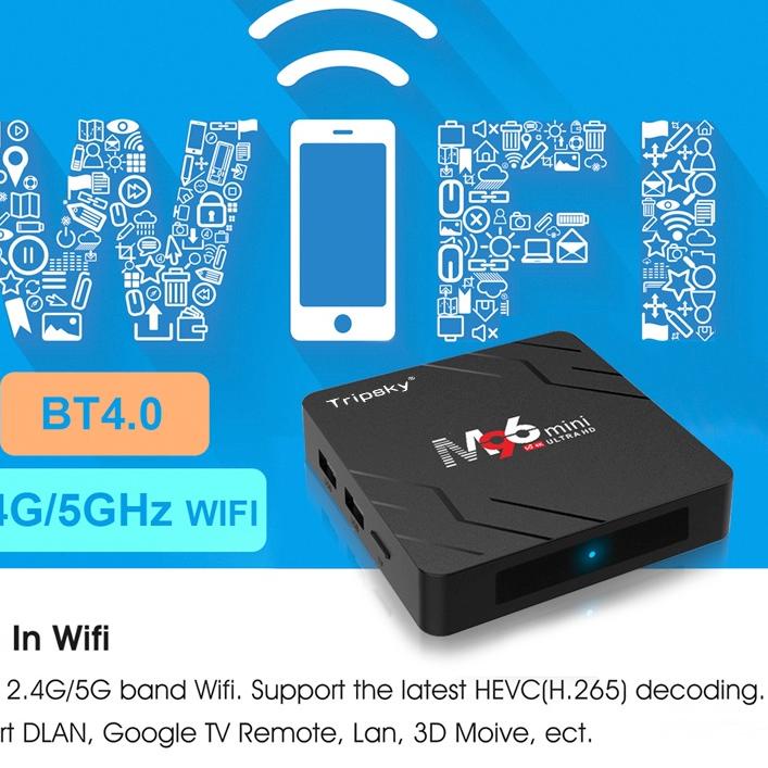 COD✔️Tripsky Android Tv Box M96mini Ram 2gb Rom 16gb STB  Bluetooth 5G WiFi Android 10.0 4K RK3318 S