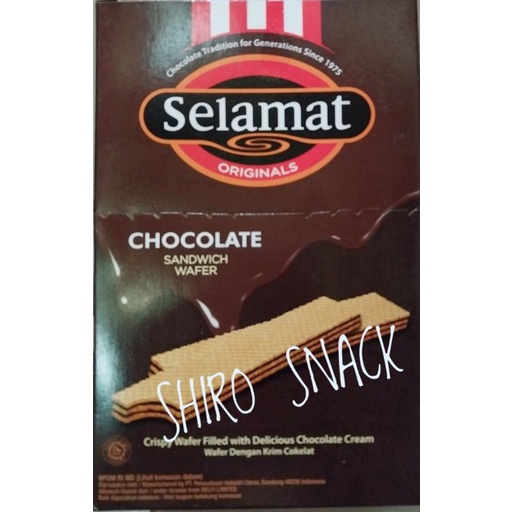 

Wafer SELAMET Chocolate sandwich box kemasan sachet isi 20 pcs.