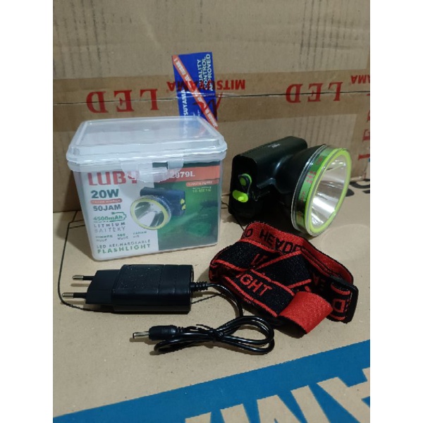 Senter kepala luby 20 watt L-2879 cahaya putih dan kuning