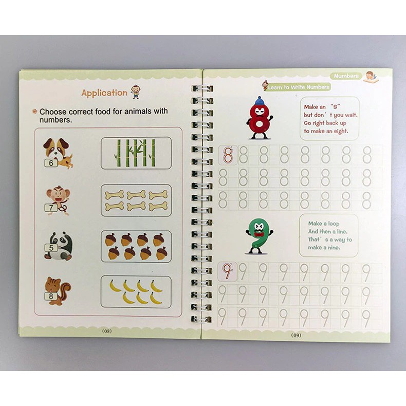 Sank Magic Book / Magic Practice Book 1 set isi 4 buku + pen + refill / Set Buku Latihan Belajar Menulis PAUD Preschool TK Huruf Angka