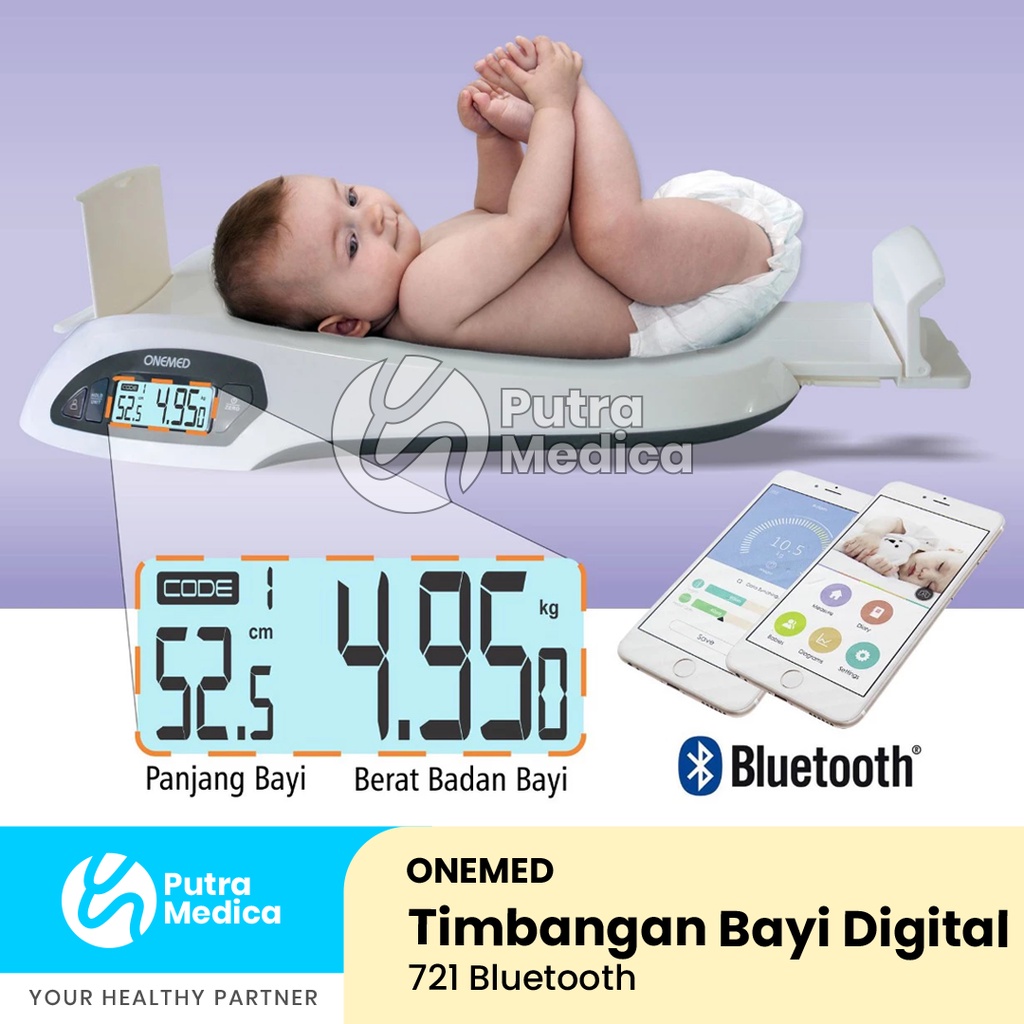 Onemed Timbangan Bayi Digital Type 721 dengan Bluetooth [Random] / Electronic Baby Scale