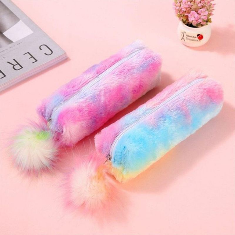 

tempat pensil bulu unicorn free gantungan pompom