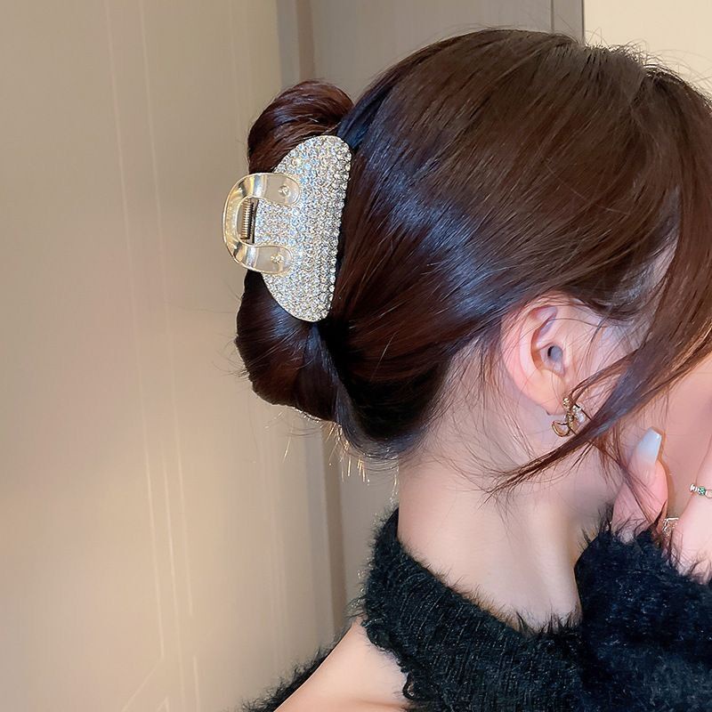 Jepit Rambut Bentuk Hiu Aksen Mutiara Dan Berlian Imitasi Bahan Metal Gaya Korea Untuk Wanita