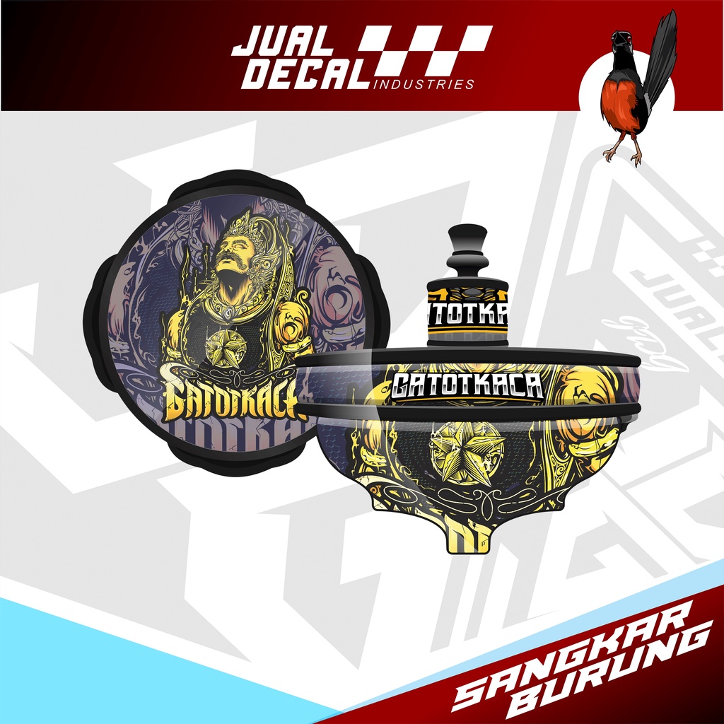 Stiker Decal Tebok Sangkar Lovebird GATOTKACA Kandang Batman Bulat PVC Lovebird Variasi