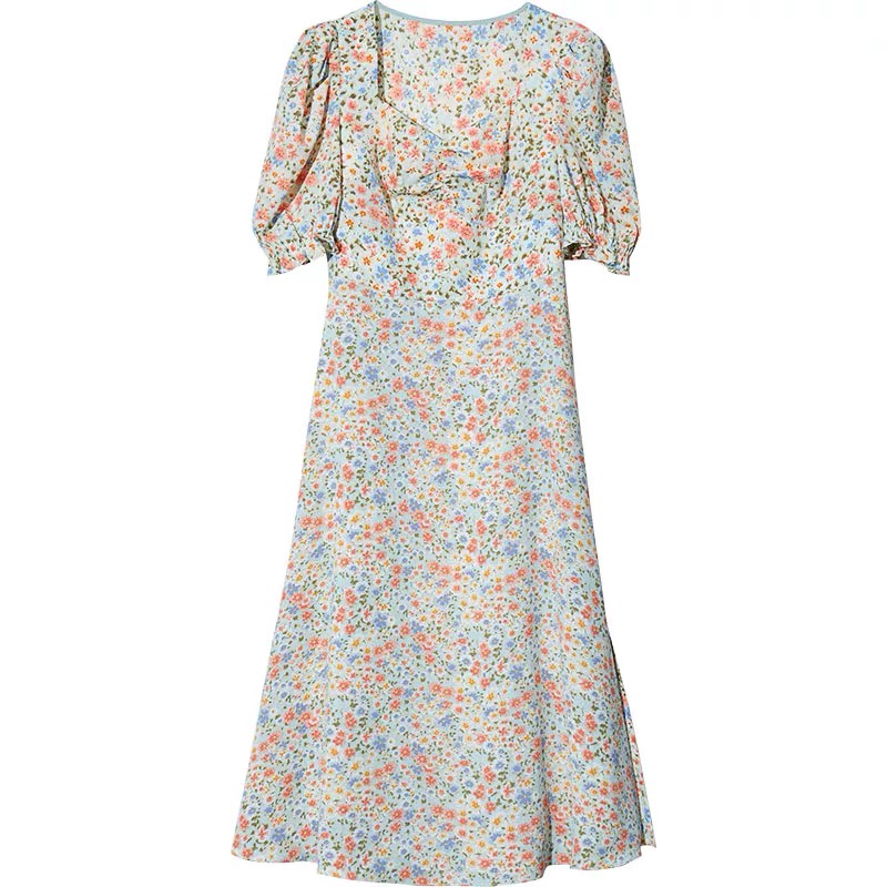 SHEIN dress floral midi dress summer dress bigsize korea Vintage