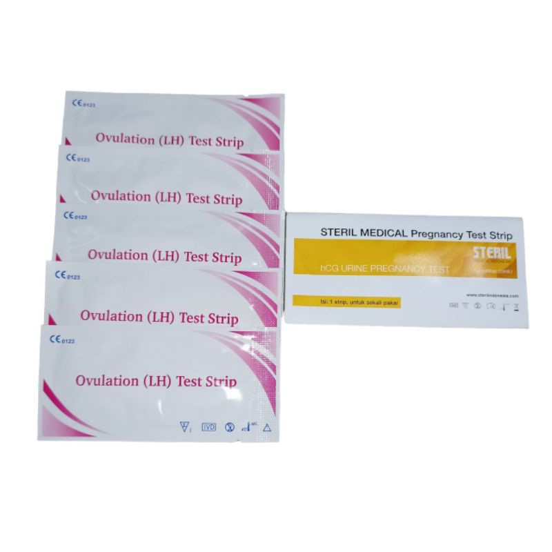 5pcs Ovulation LH Test Strip 1pcs Tes Hamil Strip