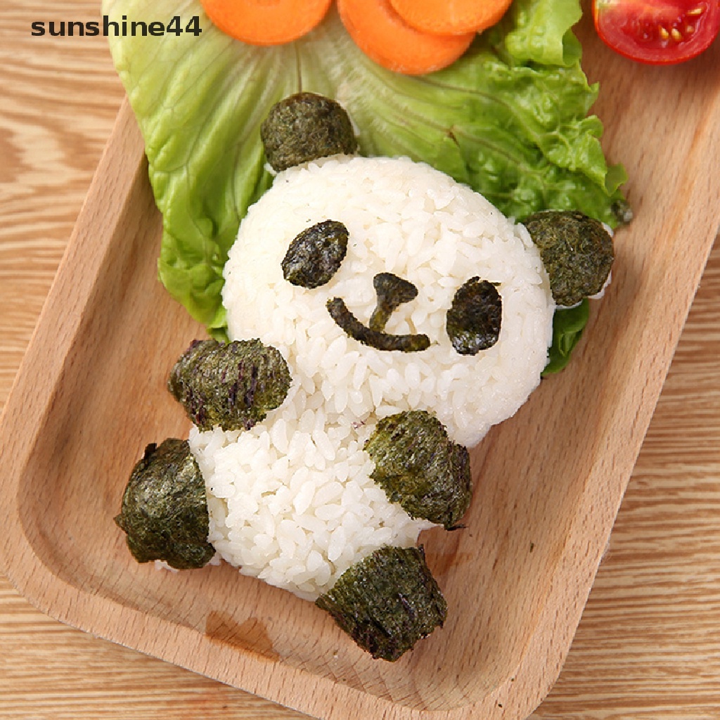 Sunshine 4pcs / set Cetakan Nasi / Sushi / Bento Bentuk Panda Kartun