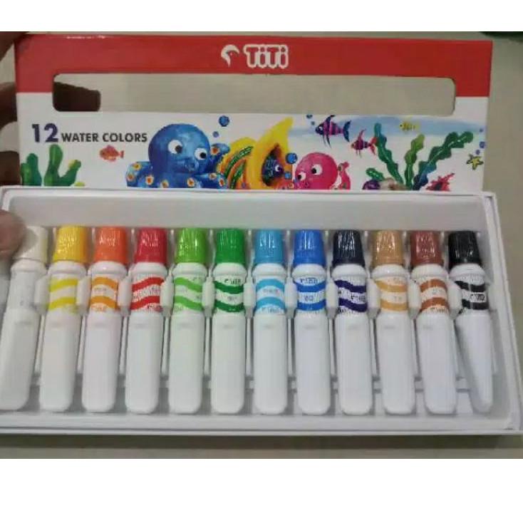 

Flash Promo TITI Water colors 12 colors 6ml Non-toxic cat air 12 warna WAC-6ML-12 cat air