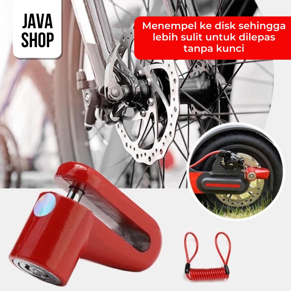 JAVASHOP Gembok Kunci Cakram Motor Sepeda Kuat  Pengaman Anti Maling