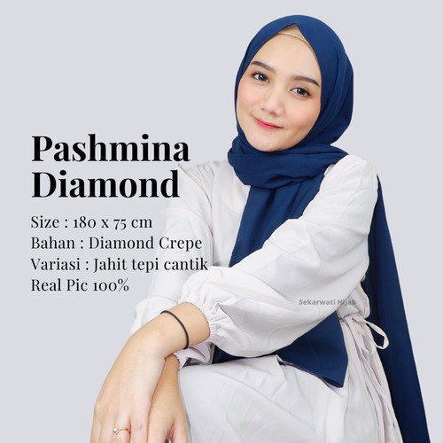 PASHMINA DIAMOND HIJAB PANJANG JILBAB SEGI EMPAT POLOS PANJANG