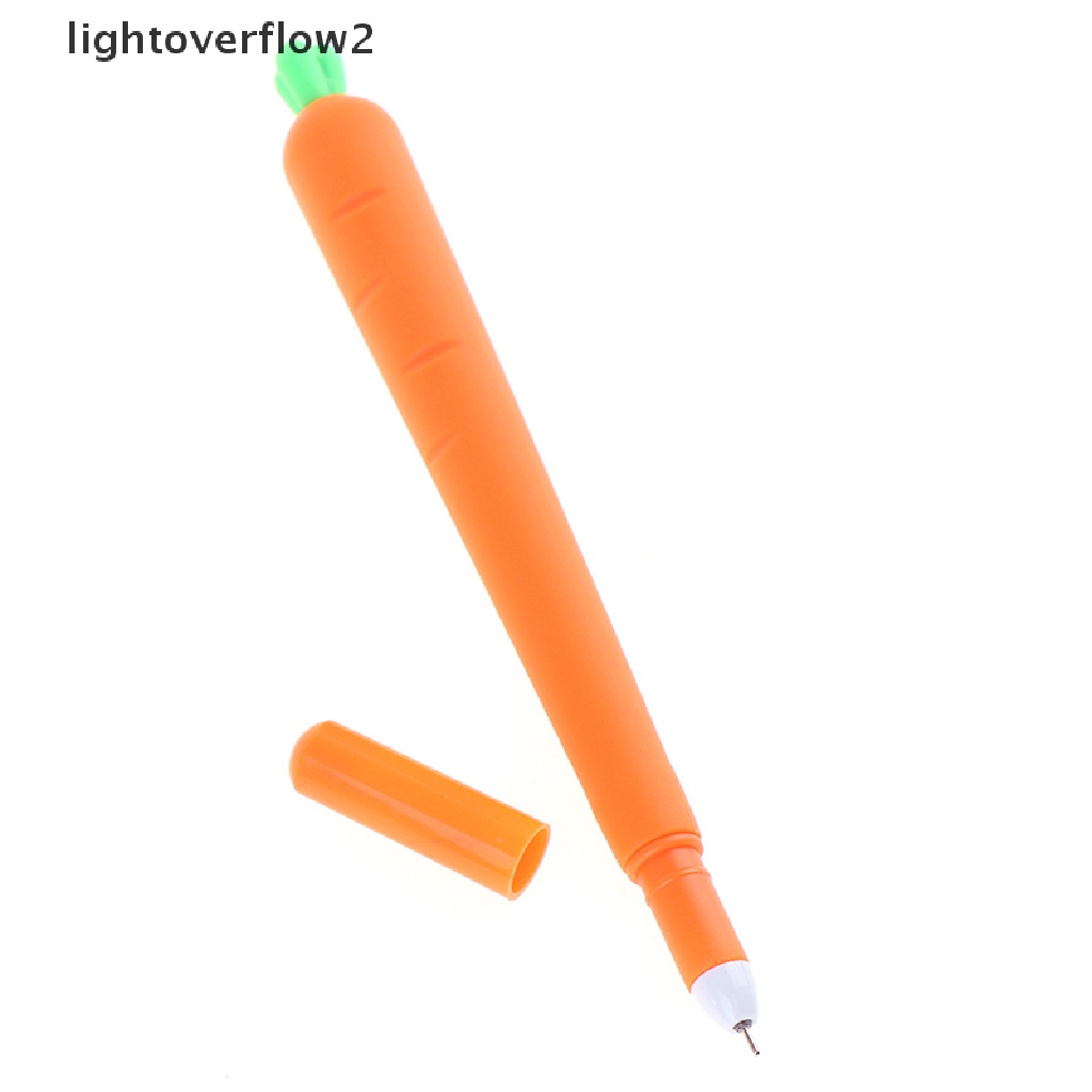 (lightoverflow2) 10pcs Pulpen Gel 0.5mm Tinta Hitam Dengan Hiasan Wortel (ID)