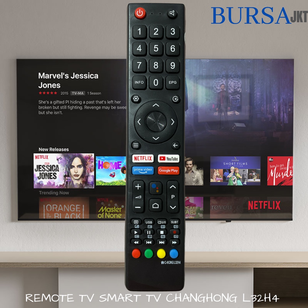 REMOTE CHANGHONG CHIQ SMART TV ANDROID11 DIGITAL NETFLIX YOUTUBE